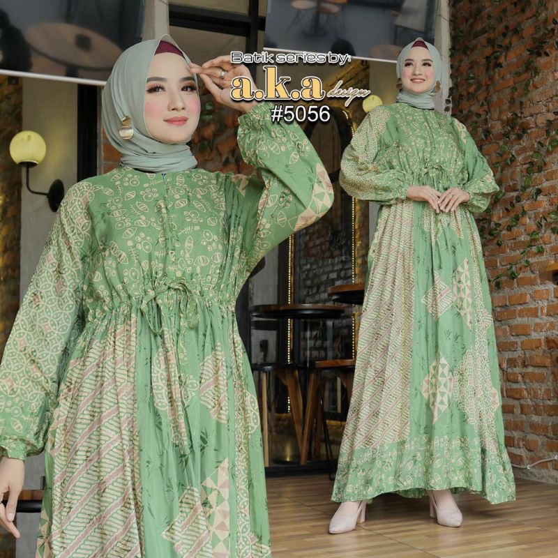 KEBAYA MODERN//KEBAYA ORIGINAL//(5056) Gamis Batik Dobby premium//Kode AKA