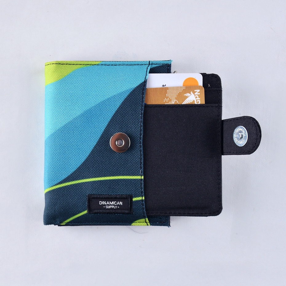 Dompet cewek lipat dompet wanita koin cardholder unisex Robin Blue Waves Dinamican Supply