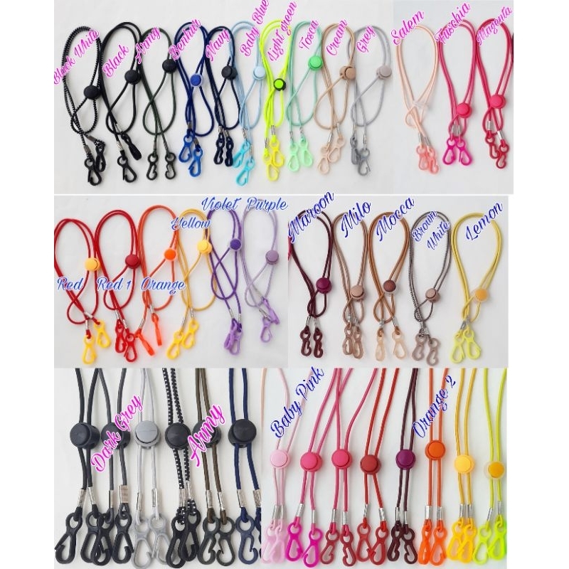 Strap Tali Masker 2in1 Cowok Cewek / Tali Karet Masker Polos Pria Wanita