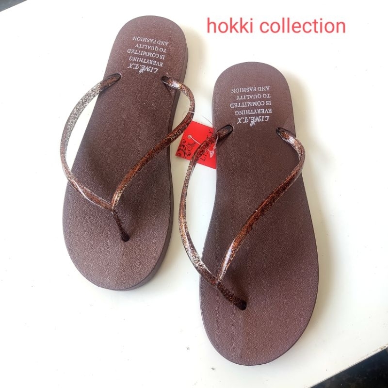 sandal jelly jepit tali bling bling karet inport