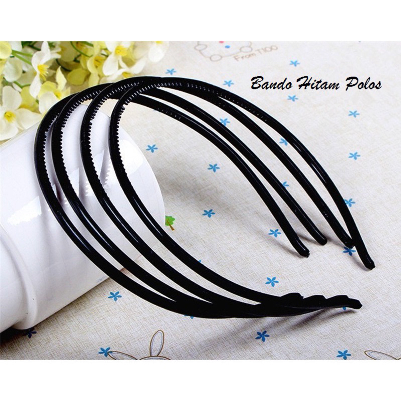 BANDO LIDI POLOS HITAM / BANDO PLASTIK POLOS / BANDO WANITA / BANDO ANAK