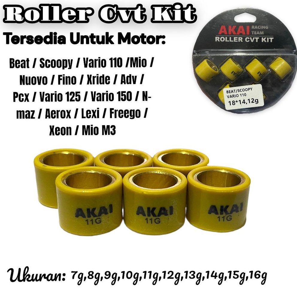 (KTC)&amp;(AKAI) roller ktc racing original ktc roller nmax OLD/NEW  mio 125 aerox lexy xeon harga 1 set isi 6