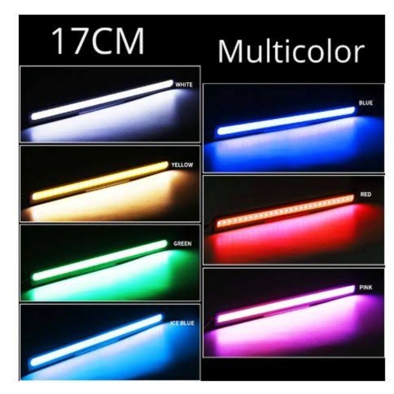2pcs Lampu LED DRL COB Plasma 17cm 24chip DC 12v strip motor mobil aquarium