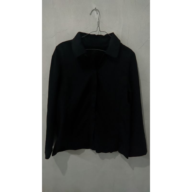 (obral) JAKET DISTRO PRIA LENGAN PANJANG POLOS HITAM MUSIM DINGIN /SECOND BRANDED/pemakaian sendiri