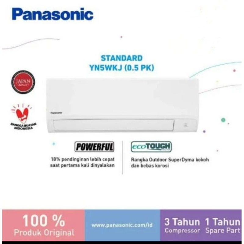 PANASONIC AC 1/2 PK YN5WKJ [INDOOR+OUTDOOR ONLY] RESMI PANASONIC
