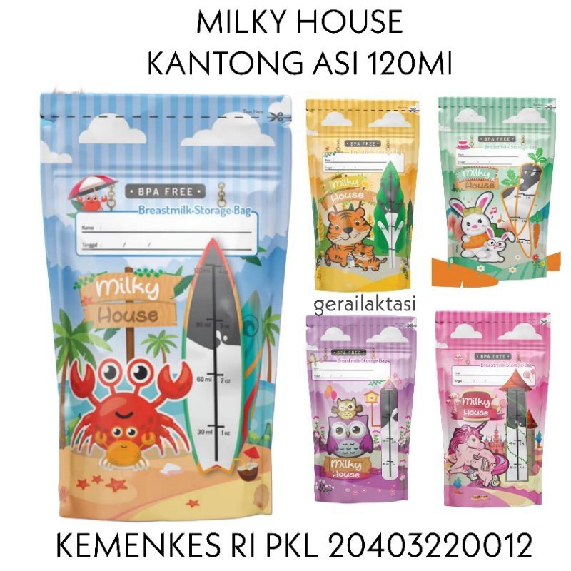 GEA BABY KANTONG ASI 120ML - MILKY HOUSE BREAST MILK BAG 120ML - PLASTIK SUSU MURAH