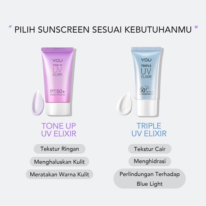 [BISA COD] Y.O.U - YOU Daily Skin Goods Tone Up UV Exilir SPF 50PA+++ - Sunscreen YOU - YOU sunscreen tone up - Tone Up Sunscreen