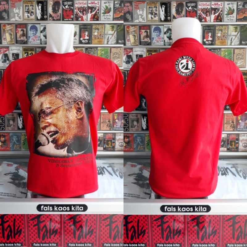 kaos iwan fals 3 september merah bahan halus tanpa jahitan samping built up