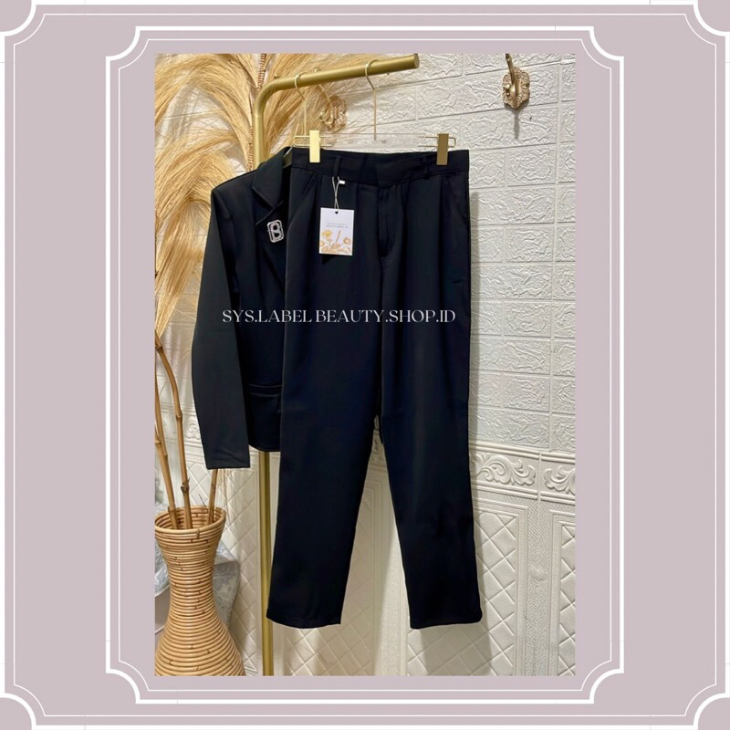 [SYSLABEL] Yumi Pants - Celana Kerja Wanita Slim Fit j4