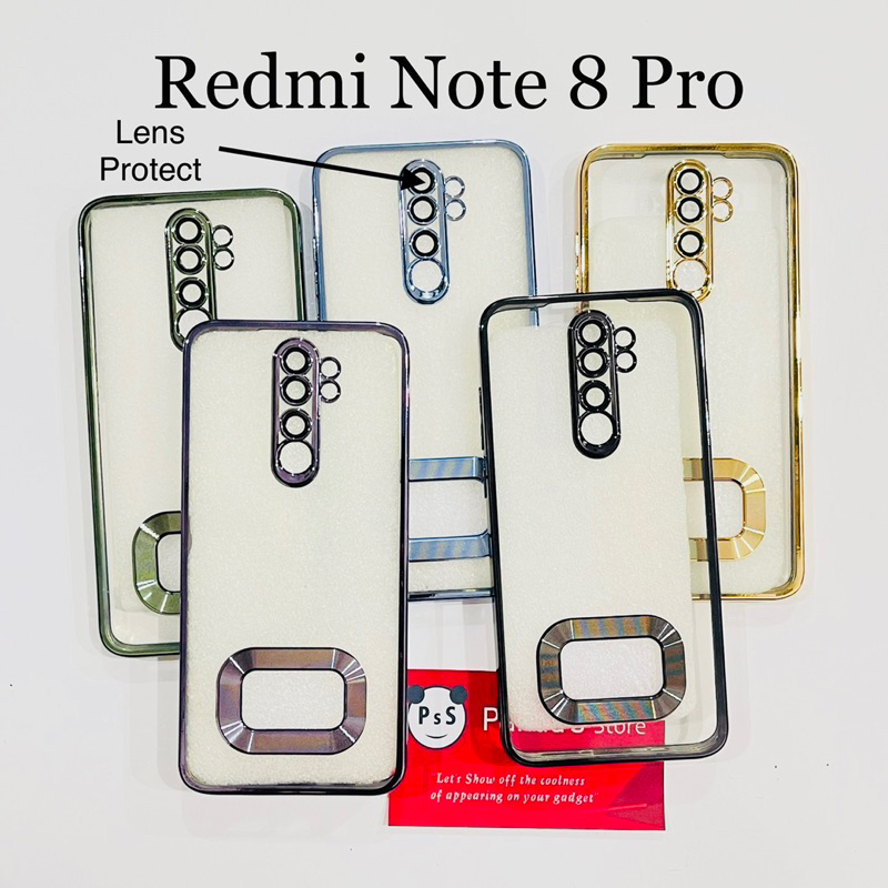 Softcase Redmi Note 8 Pro Lens Protector Circle Chrome Logo Clear Case