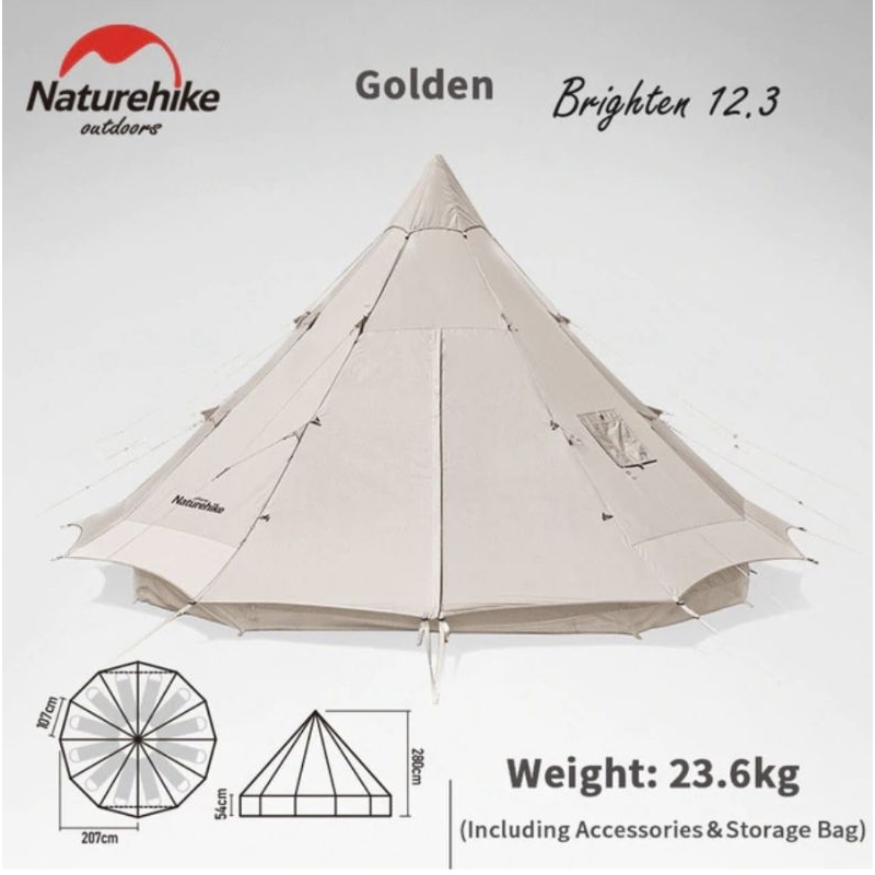 TENDA COTTON SERIES NATUREHIKE NH20ZP005 [E2] BRIGHTEN 12.3 PYRAMID INDIAN