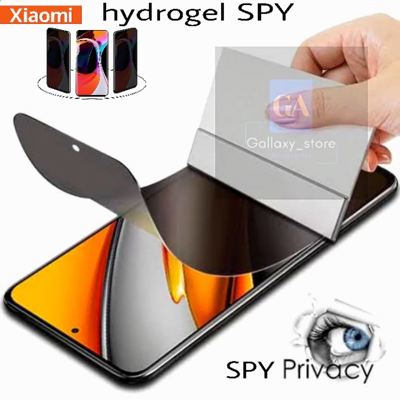 pelindung layar hydrogel spy redmi 12C poco x5 pro 5G note 12 pro+ 12t pro A2+ mi 13 pro lite ultra