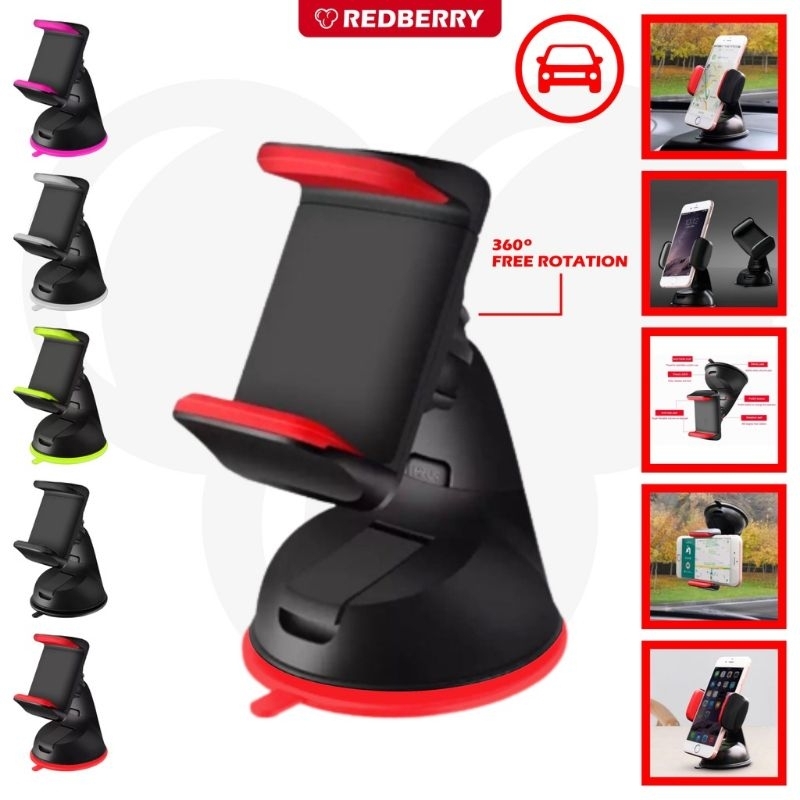 ISC Car Holder HD-36 Car Mount Tempel Dasbord Kaca Mobil Dudukan HP Penyangga HP Holder HP Rotasi 360