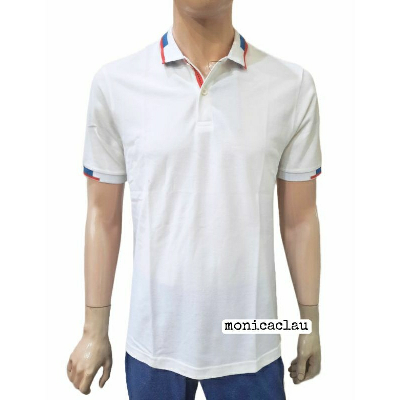 Kaos Polo Pria Poshboy Acala Poloshirt Putih Katun tekstur pique