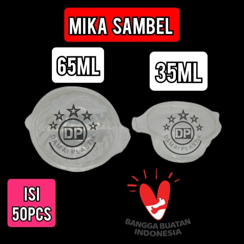 isi 50pcs Mika Tray Saos Klip 35ml 60ml Cup Sambal Tempat Sambal