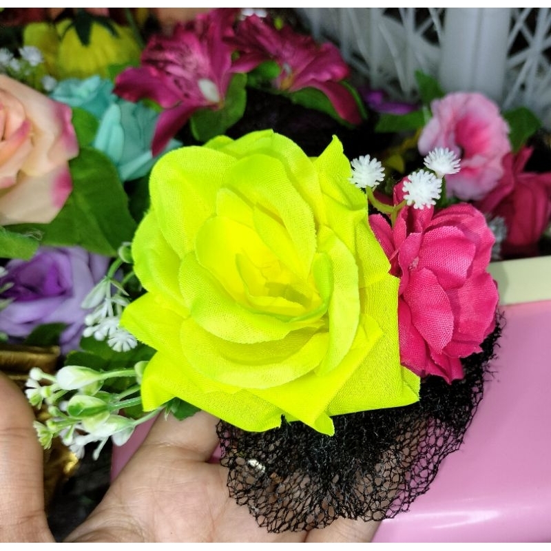 JEPIT RAMBUT HARNET/BUNGA MAWAR/BUNGA KOMBINASI MAWAR DAN SUYOK /JEPIT BALI /JEPIT SANGGUL/JEPIT KEP