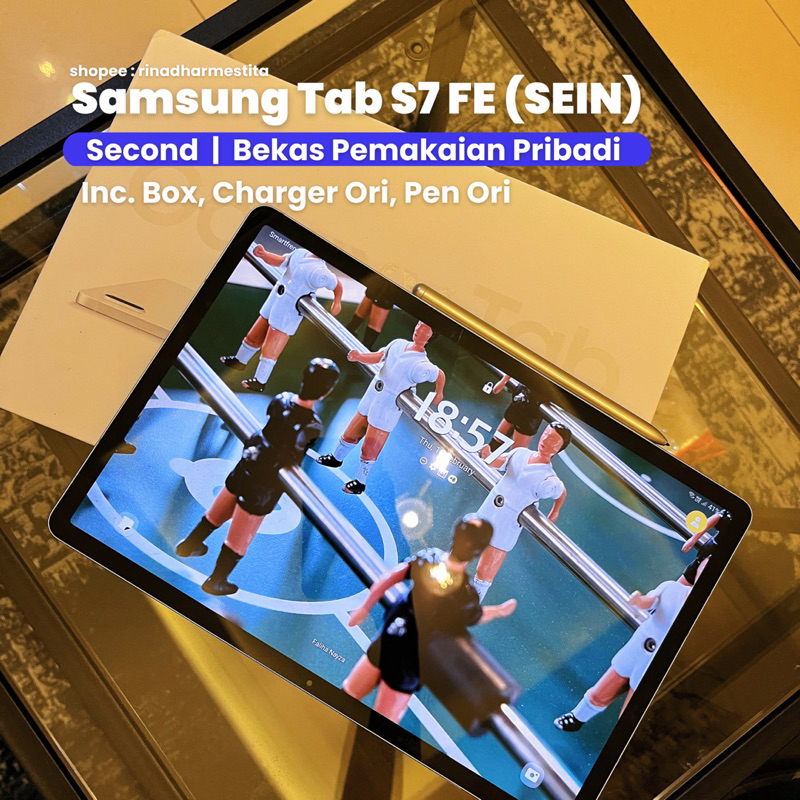 (BEKAS) Samsung Galaxy Tab S7 FE 5G 6GB/128GB Silver Original SEIN Murah Second