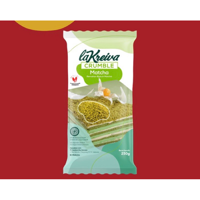 

la Kreiva Crumble Matcha / Remahan Biskuit Green Tea 250 gram