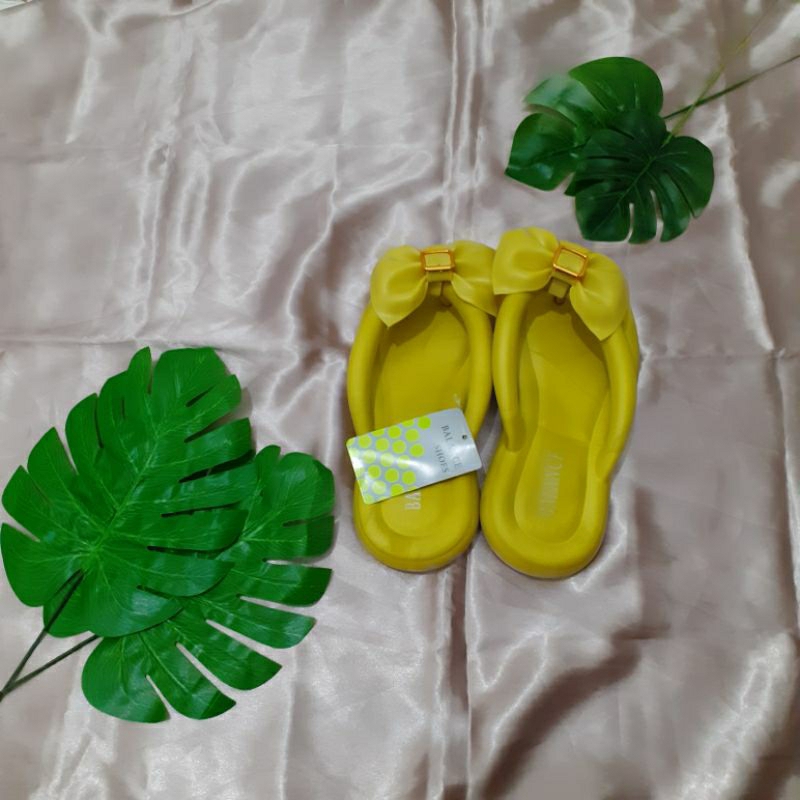 Sandal BALANCE /sandal karet import wanita model jepit dengan variasi pita terbaru