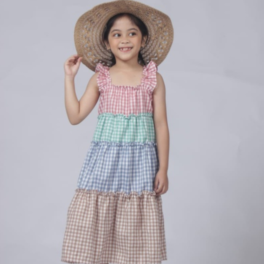 Zahra Dress Anak Perempuan Ginela Bahan Katun | Pakaian Anak Gemes Umur 1-7 Tahun