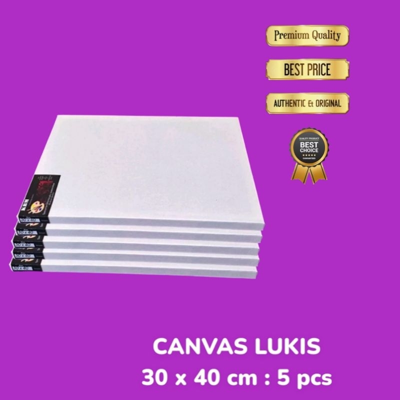 

KANVAS LUKIS 30x40 CM ( PAKET ISI 5 PCS )/CANVAS LUKIS HALUS/kanvas marsoto tebal