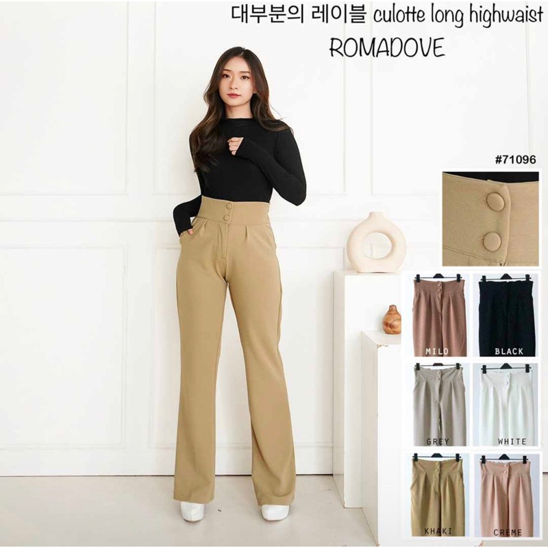 Culotte Long Highwaist Soraya | Most Label | Bahan Romadove