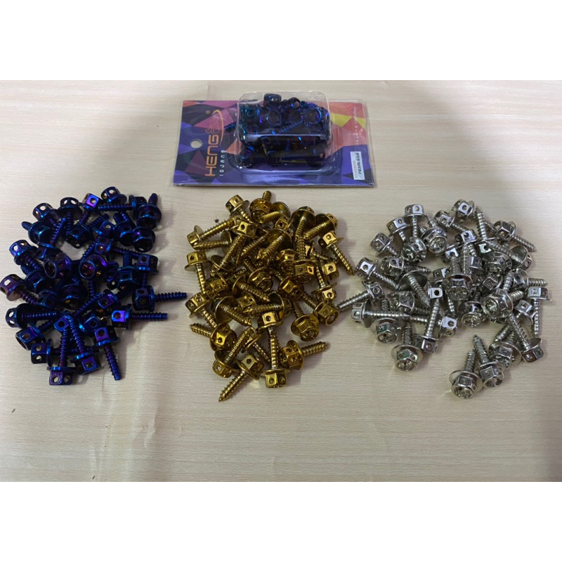 baut probolt flower body HENG honda vario beat scoopy blue ,crome dan gold / 20pcs