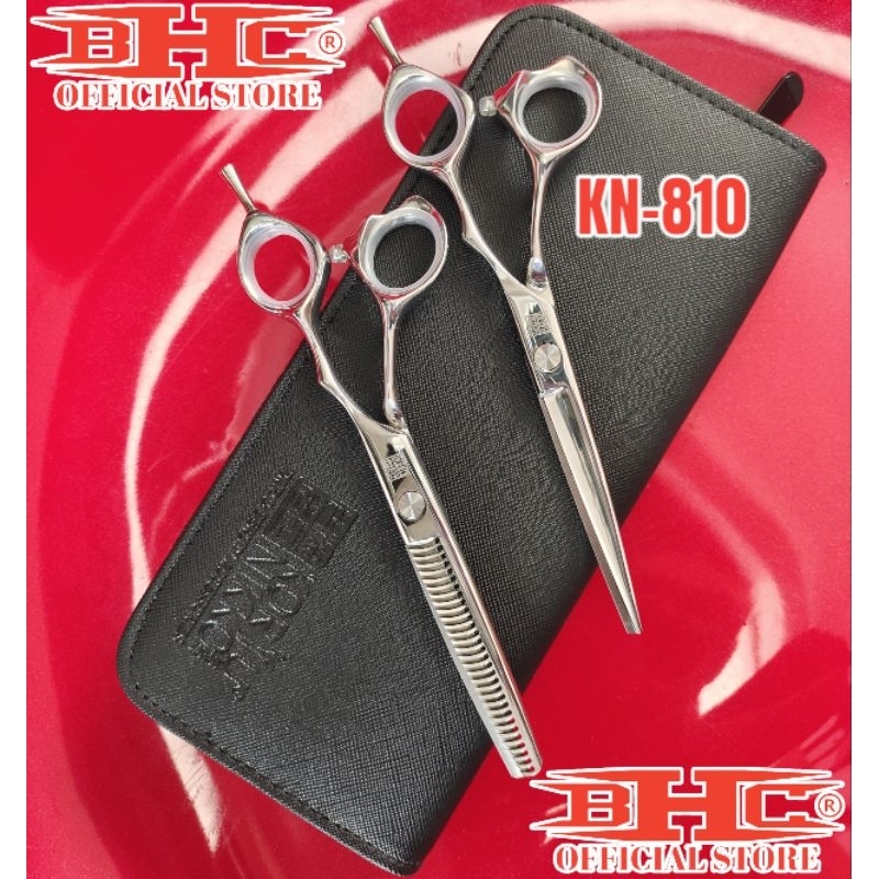 KN-810 Paket Gunting Rambut Koryu Nikko paket gunting potong dan gunting sasak/penipis set alat barbershop