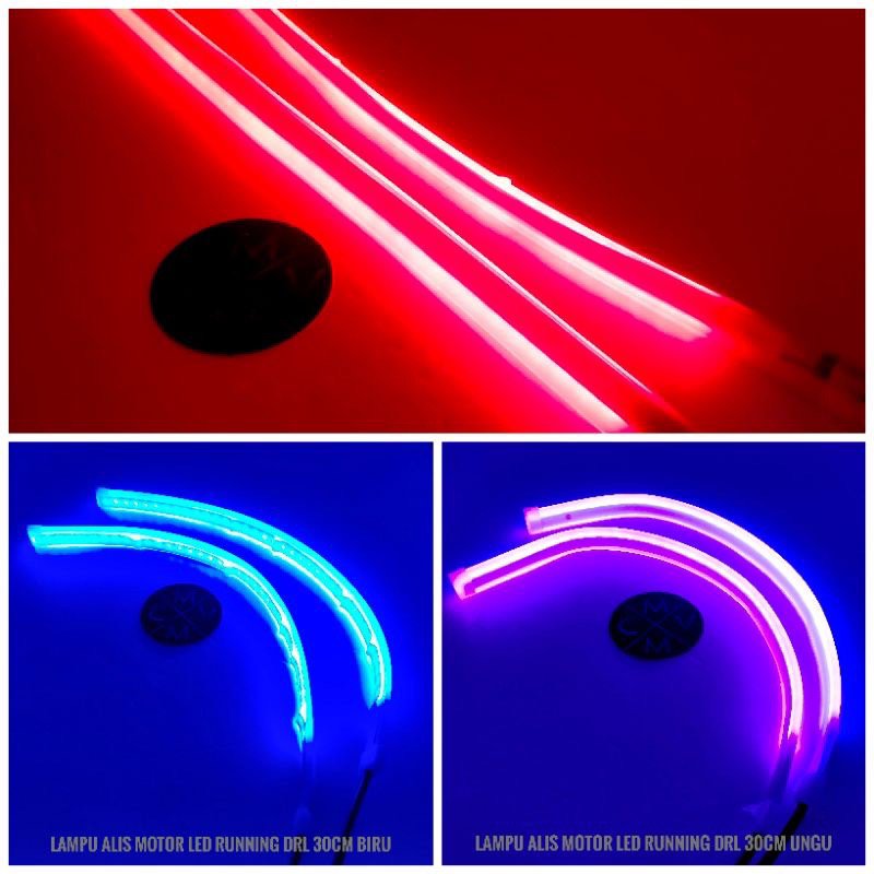 Lampu Led Alis Running Slim 30 Cm Senja Welcome Nyala Ungu Biru merah Ice blue Pink Hijau Putih Sen Running Kuning 2 Mode Untuk Mobil Motor 12 volt