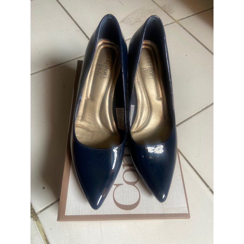 Comfort plus heels 7cm Navy size 8 Preloved