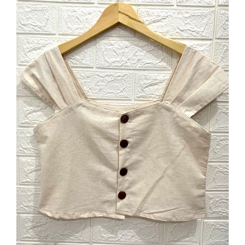 Atasan Croptop Linen / Atasan Wanita /Atasan Yukensi / Atasan Busui