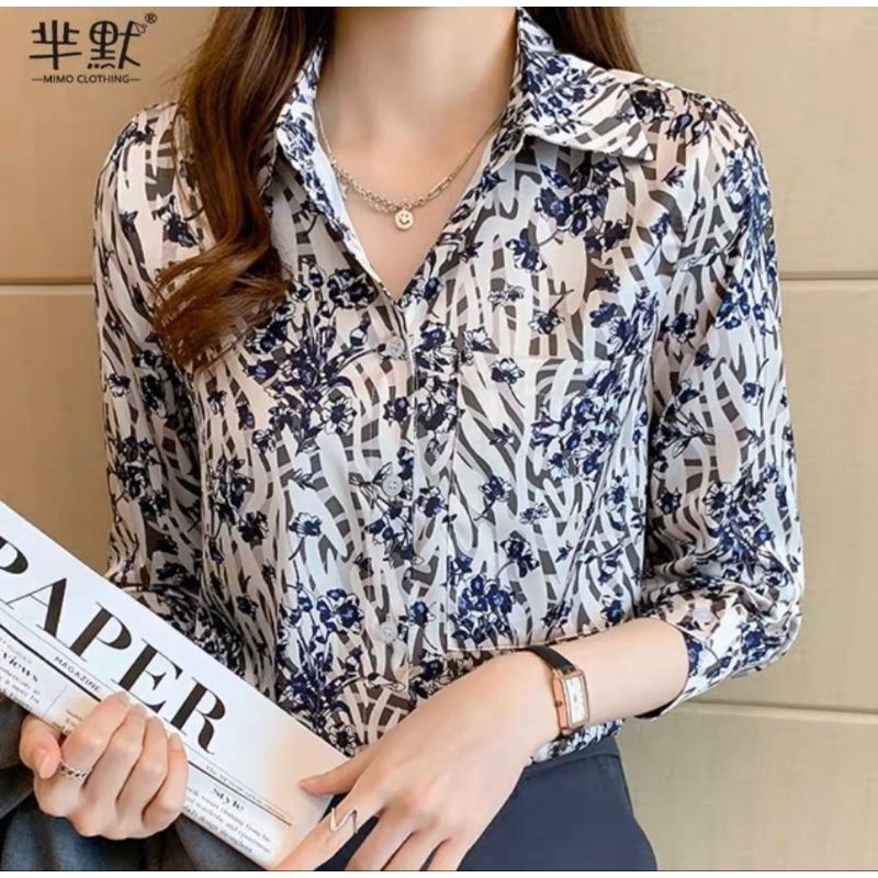 Ld 114 pjg 70 Kemeja Kattun silk tag label Fashion Mimo25