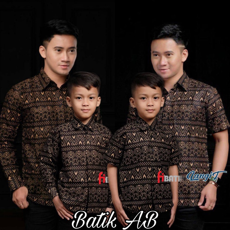 KEMEJA BATIK COUPLE AYAH DAN ANAK LENGAN PANJANG USIA 2-13th Terbaru