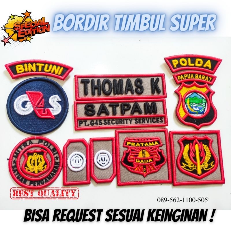 logo bordir satpam security timbul terbaru | atribut satpam murah satu set