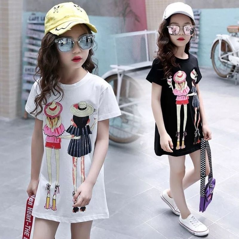 (3-12 tahun)KBD1-188 Atasan anak perempuan fashion / mini dress gadis