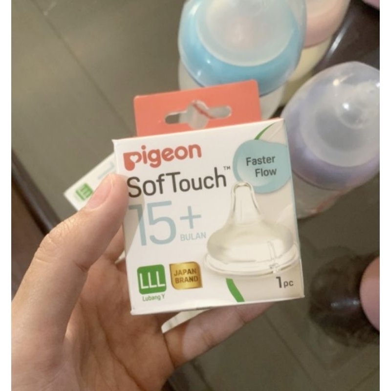 PIGEON Peristaltic Plus Nipple Size LLL / Nipple Pigeon Wide Neck 15bln keatas  / Nipple Pigeon Wideneck 3L  Faster Flow 15+