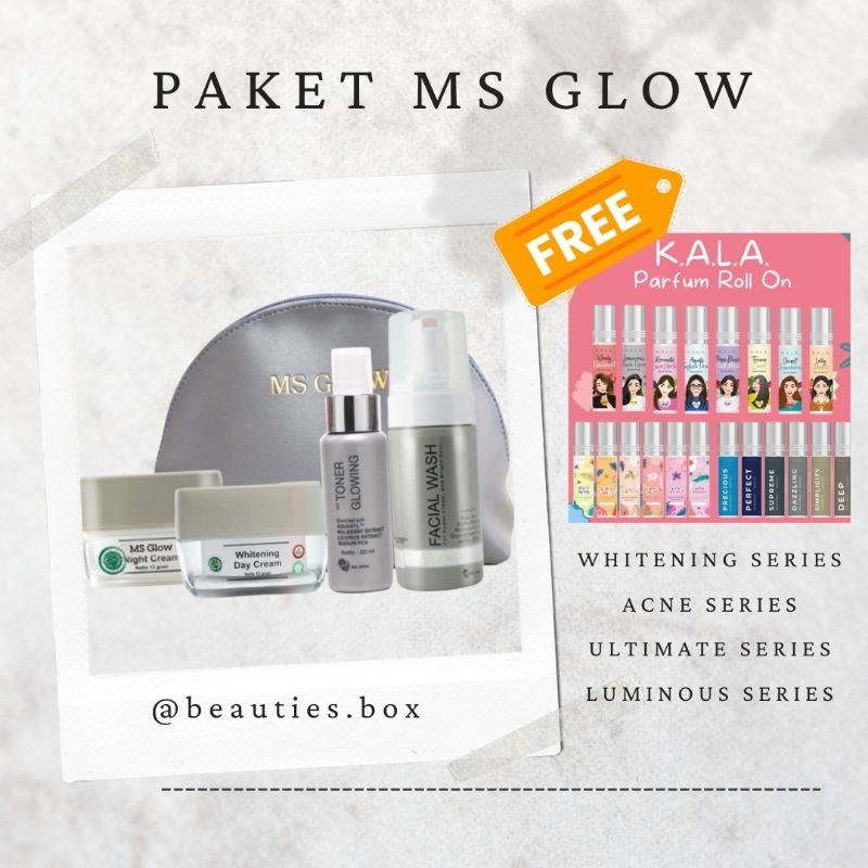 Paket Wajah MS Glow | Beauti'es Box (Free Parfum Roll On)