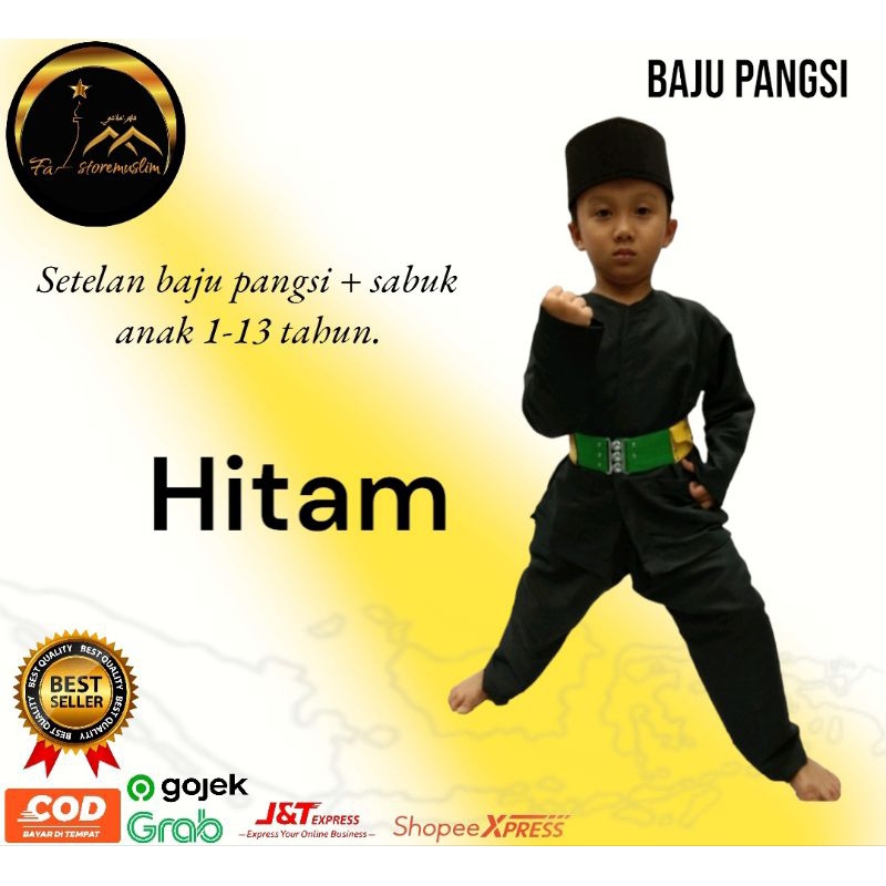 Baju pangsi/setelan baju + sabuk/pangsi anak 1-13 tahun