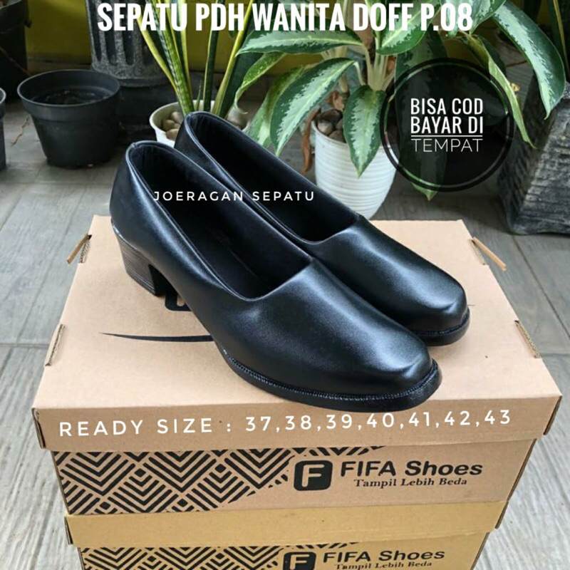 SEPATU PDH WANITA DOFF P.08 HAK 3CM DAN 5CM