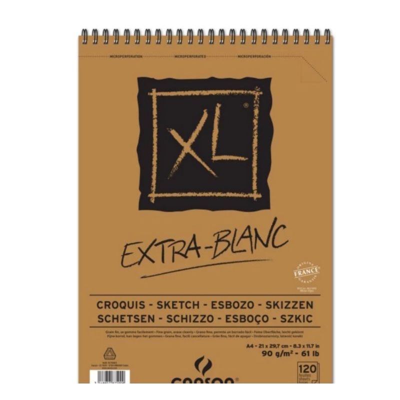 

Sketchbook Canson A4 120 Sheet XL Extra Blanc