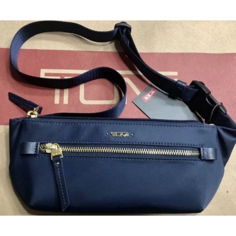 Tumi Maera Slim Pack Belt Bag Navy Blue