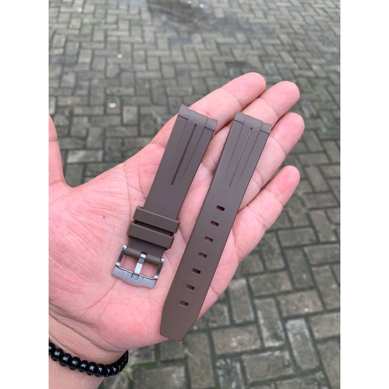 Strap Tali Jam Tangan Rolex Rubber Coklat Size 20mm