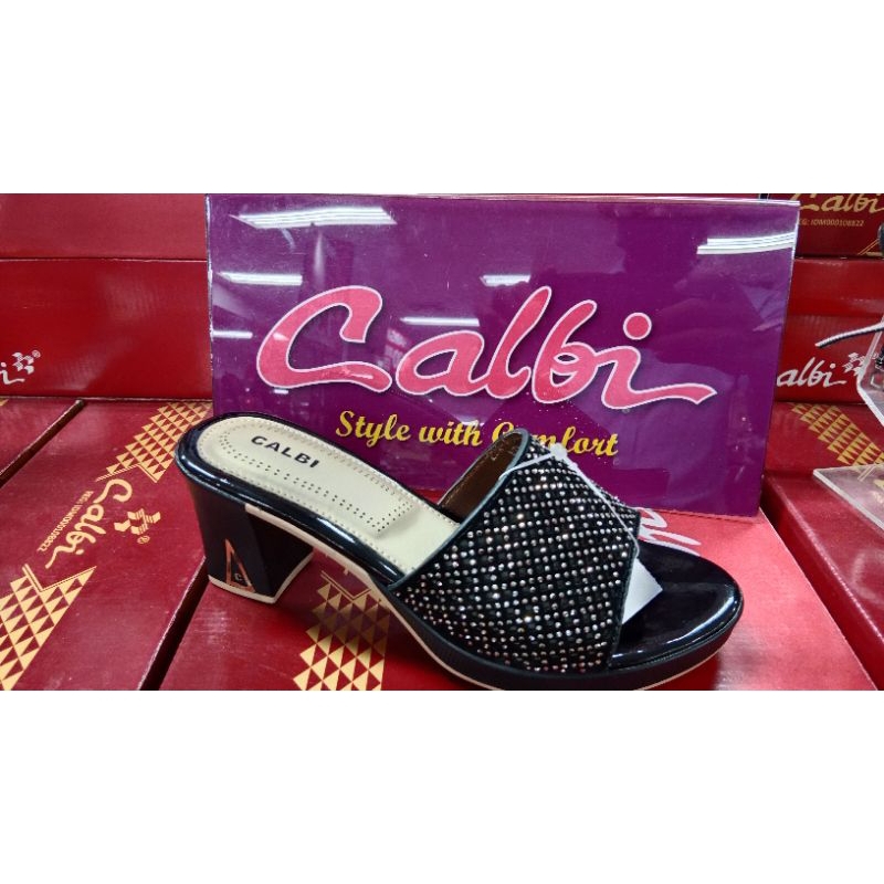 CALBI SANDAL WANITA HEELS CANTIK/HITAM