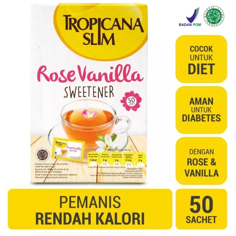 

Tropicana slim rose vanilla sweetener 50's