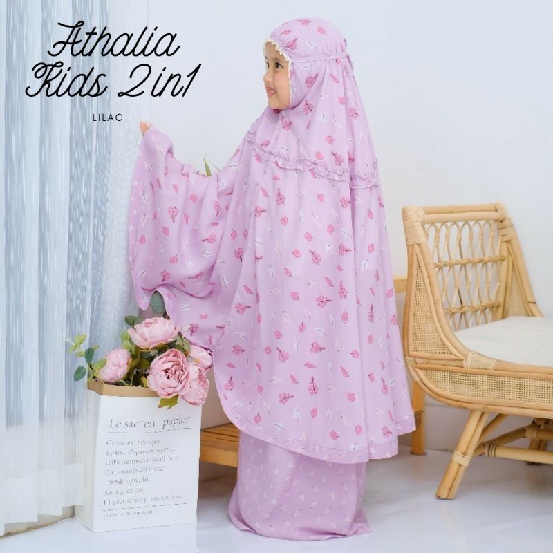 Mukena Anak Resleting Athalia 2in1