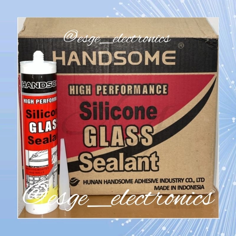 LEM HANDSOME SILICONE GLASS SEALANT LEM KACA BOTOL HANDSOME LEM AQUARIUM LEM AKUARIUM LEM BANGUNAN LEM SERBAGUNALEM SILICONE SEALANT 300GR / LEM SILIKON KACA HITAM BENING PUTIH / LEM SEALANT HITAM / LEM BOTOL HANDSHOME SILICONE LEM RUMAH LEM KERAMIK