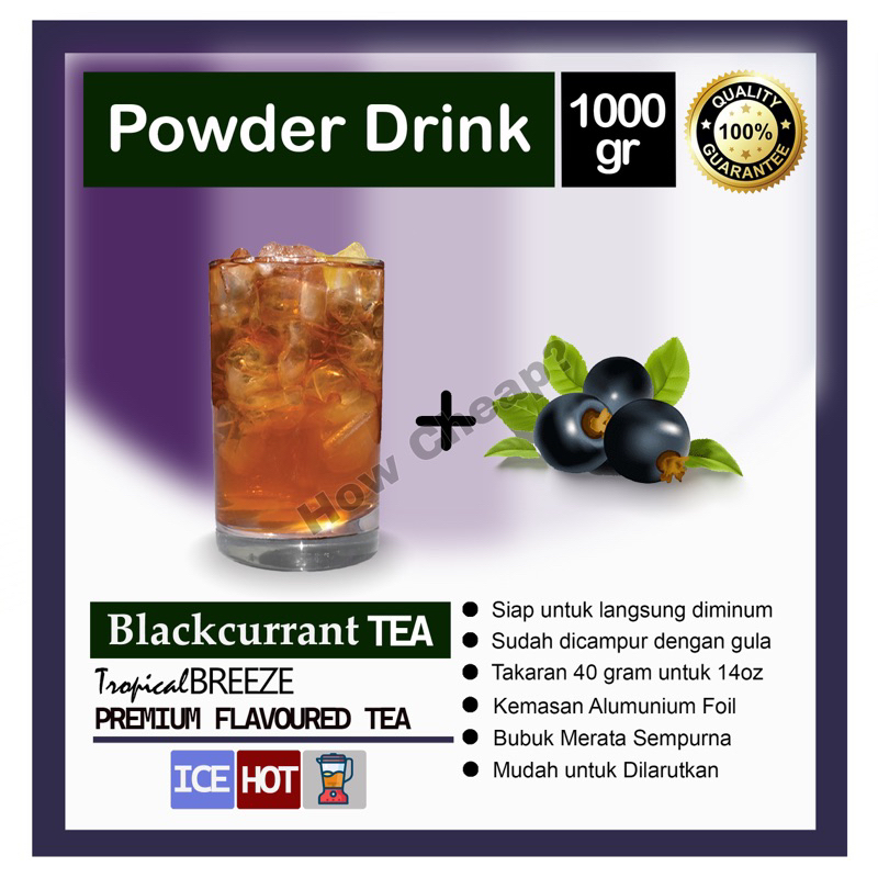 Blackcurrant Tea Instan Bubuk 1kg [Ready to Drink] #019