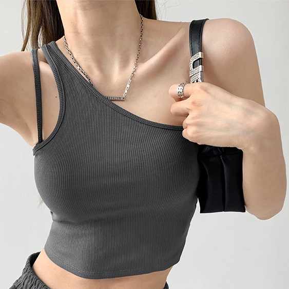 【MISSHONEY】 Bra Solid Chest Pad Sport  Vest Tops 7332