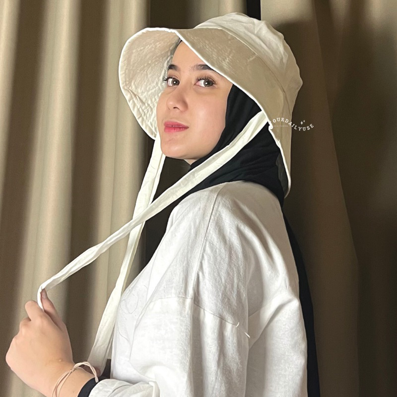 ( COD )FREE GIFT WIDE BUCKET HAT selebgram aksen tali /Bucket peniti/Topi Rimba polos topi wanita Terlaris!