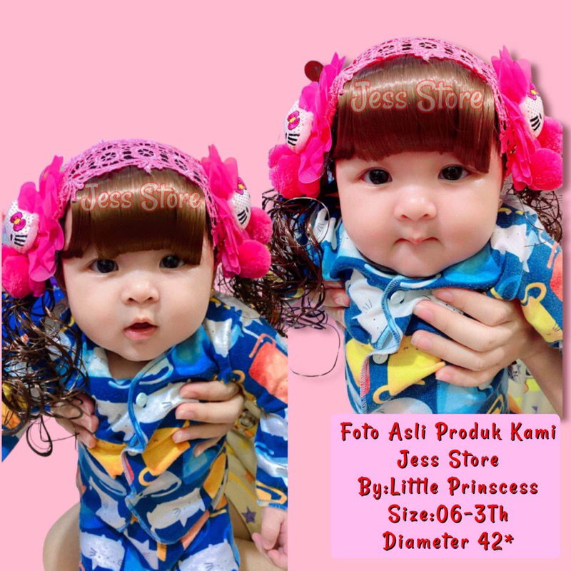 Bandana Poni Bunga / Bandana Wig / Bandana Rambut Palsu